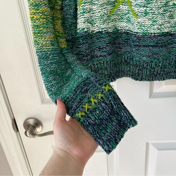 EUC Pilcro Anthropologie Sunset Embroidered Cardigan size Small - Picture 8 of 13